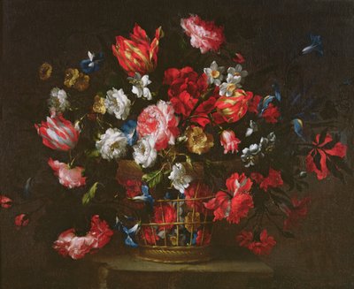 Still Life of Flowers in a Basket by Juan de Arellano